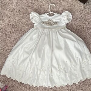 Elegant White Kids Dress with Embellishments